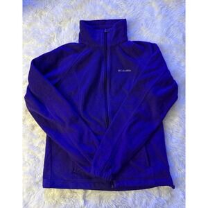 Columbia Fleece Jacket Womens Medium Purple Full Zip Mock Neck Outdoor